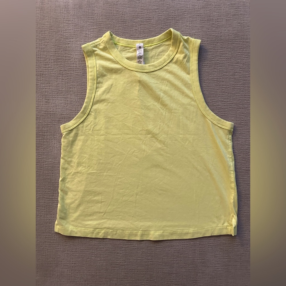 Lululemon Yellow Tank Top Sleeveless Workout Tee Shirt Size 4